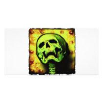 metal skull plate custom photo card