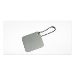 Metal tag with chain photo cards