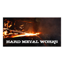 Metal works photo card template