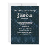 Metal Worn Denim Birthday Party invitations