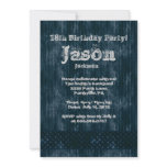 Metal Worn Grunge Denim Birthday Party invitations