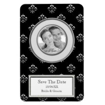 Metalic Fleur de lis (Silver) (Save The Date) Magnet
