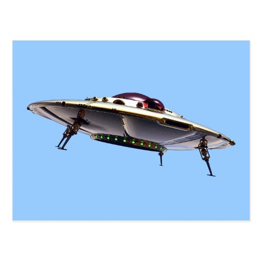 Metalic UFO Postcard