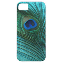 Metallic Aqua Blue Peacock Feather