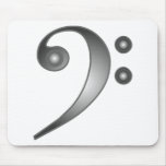 Metallic Bass Clef mousepads