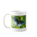 Metallic blue butterfly mugs