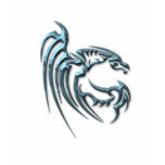 Metallic Blue Dragon with Stripes t-shirts