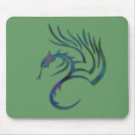 Metallic Blue Green Dragon mousepads