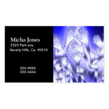 Metallic Blue Helping Hands Business Card Template