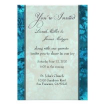 Metallic blue ice Wedding Invitation Template invitations
