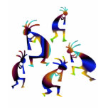 Metallic Blue Kokopelli t-shirts