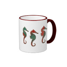 Metallic Christmas Seahorse Trio Coffee Mug