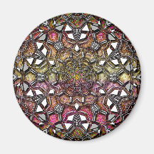 Metallic Crystal Mandala Refrigerator Magnet