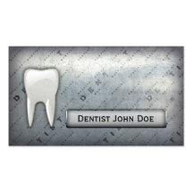 metallic dentist dental office business card