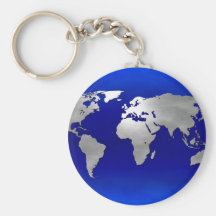 Metallic Earth Map Keychain