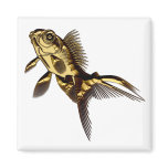 Metallic Gold Fish Refrigerator Magnet