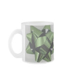 Metallic Green Christmas Ribbon Bow mugs