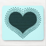 Metallic Heart Mousepad, Teal