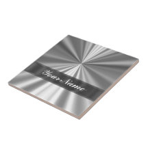 Metallic looking silver ceramic tiles