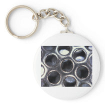 metallic microstructure holes keychains