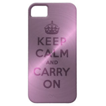Metallic Purple Keep Calm And Carry On iPhone 5 Covers