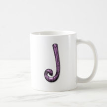 Metallic Purple Monogram Mugs
