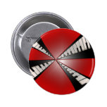 Metallic Red with Black Keyboards Music Button