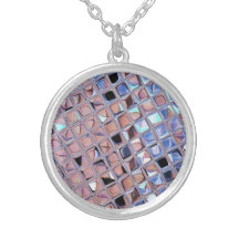 Metallic Silver Disco Ball Mirrors Faux Custom Jewelry