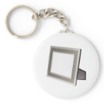 Metallic silver photo frame keychain