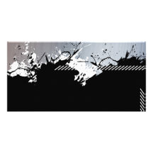 Metallic Splatter Background Customized Photo Card