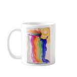 Metamorphosis Rainbow Woman Watercolor Painting mugs