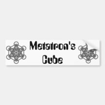 Metatron's Cube (Black) Bumper Stickers