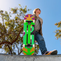 Mexican 1980s - Cactus And Sun Custom Skateboard