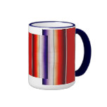 Mexican blanket mug red, white & blue mugs