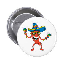 Mexican Chilli Pepper Pinback Button