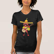 Mexican Chilli Playing a Guitar Tees