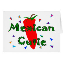 Mexican Cutie Red Chilli Pepper T-Shirts & Gifts Greeting Cards