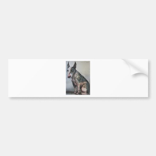Mexican day of the dead bull terrier bumper sticker