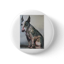 Mexican day of the dead bull terrier buttons