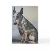 Mexican day of the dead bull terrier cards