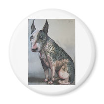 Mexican day of the dead bull terrier magnets