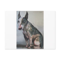Mexican day of the dead bull terrier postcards