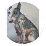 Mexican day of the dead bull terrier stickers