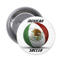 Mexican Flag Soccer Button Button