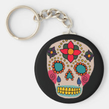 Mexican Folk Art Sugar Skull Keychains