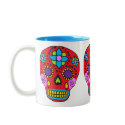 Mexican Folk Art Sugar Skull mugs