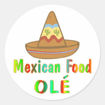 Mexican Food Round Stickers
