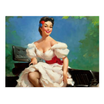 Mexican Pin-Up Girl Post Card