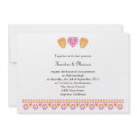 Mexican Style Skulls - Pink and Orange invitations