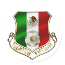 Mexicano Futbol badge emblem soccer Shield Round Stickers